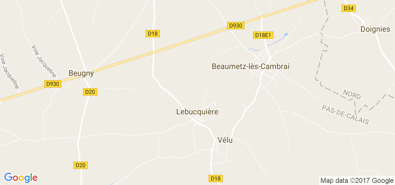 map de la ville de Lebucquière