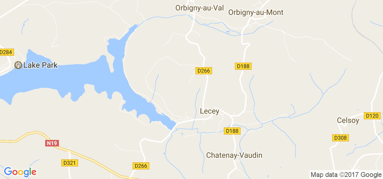 map de la ville de Lecey