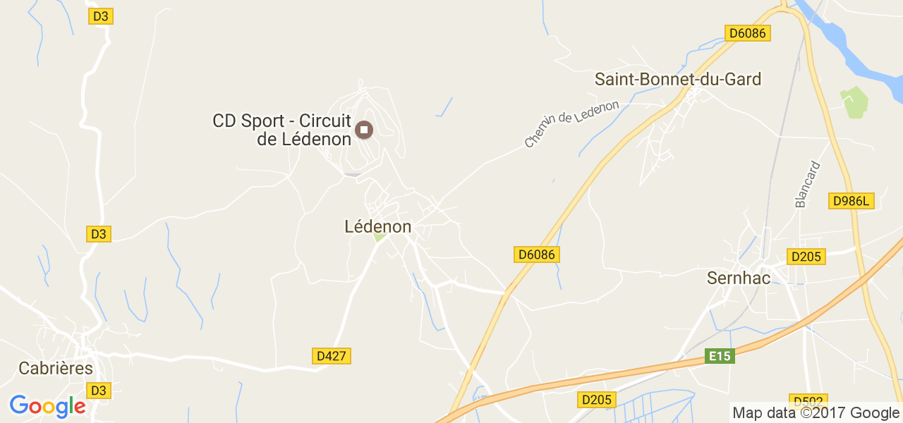 map de la ville de Lédenon