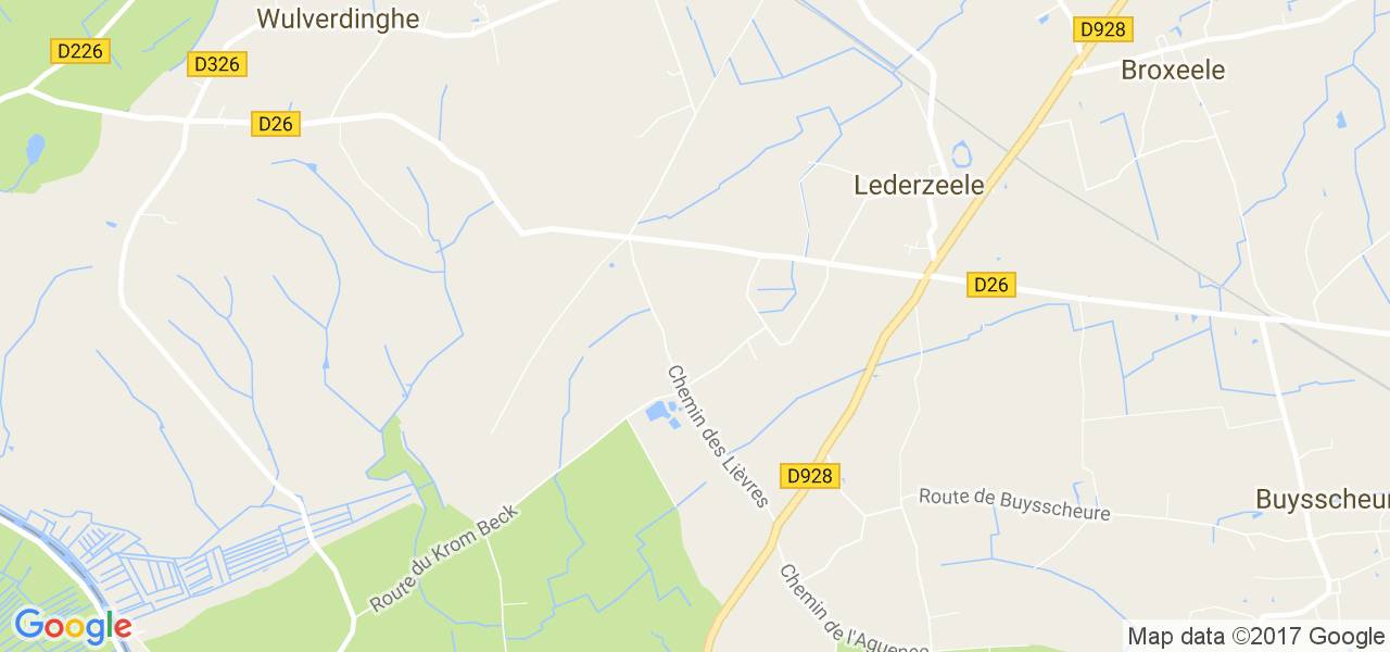 map de la ville de Lederzeele