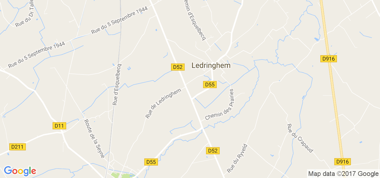 map de la ville de Ledringhem