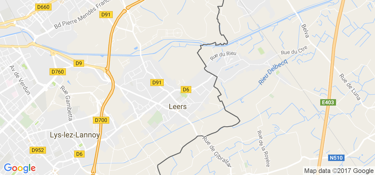 map de la ville de Leers