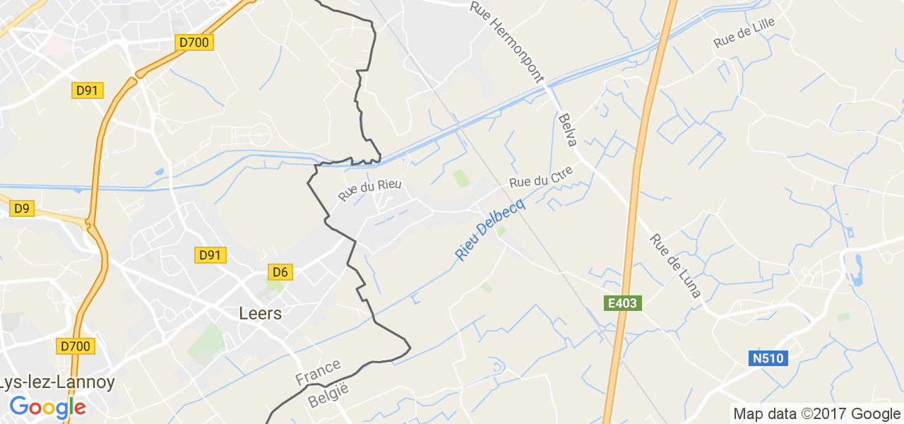 map de la ville de Leers-Nord