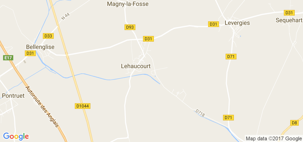 map de la ville de Lehaucourt