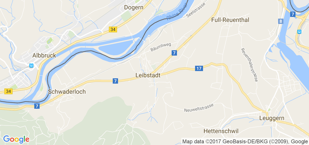 map de la ville de Leibstadt