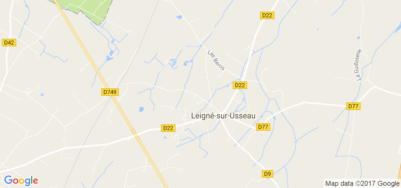 map de la ville de Leigné-sur-Usseau