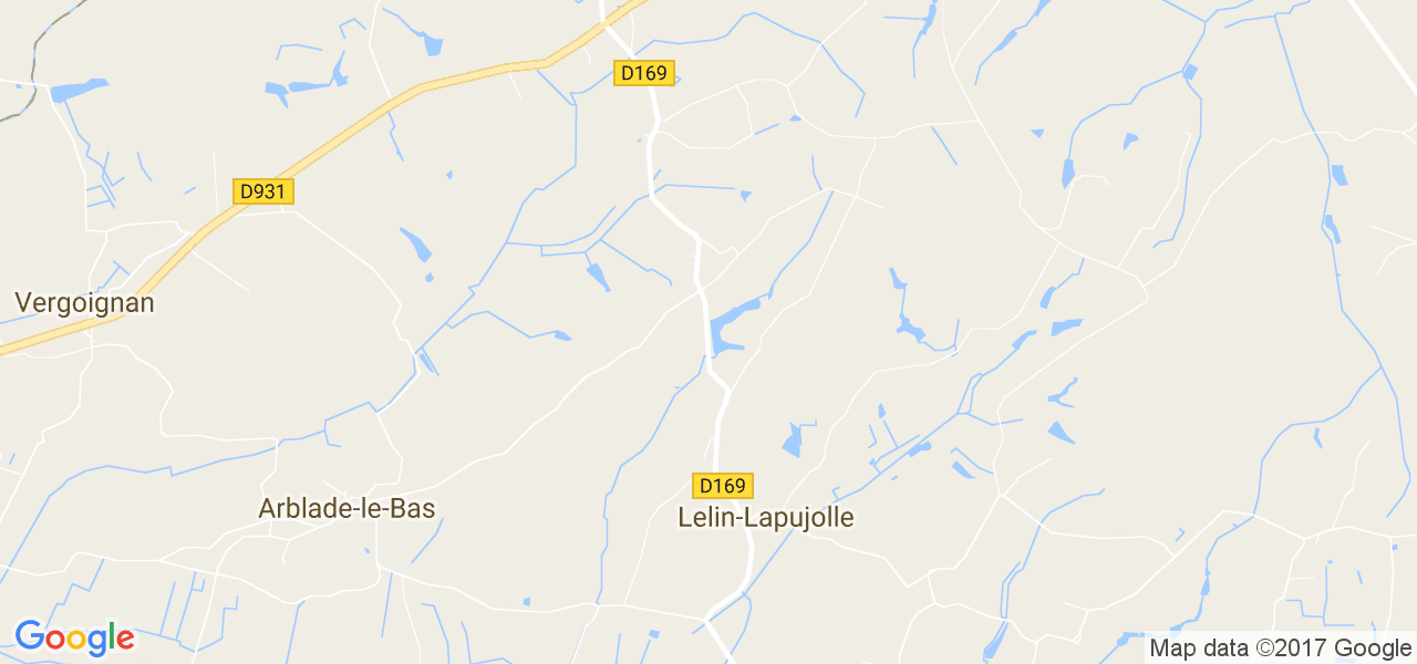 map de la ville de Lelin-Lapujolle