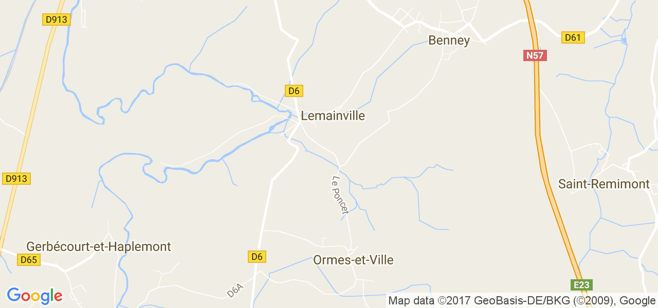 map de la ville de Lemainville