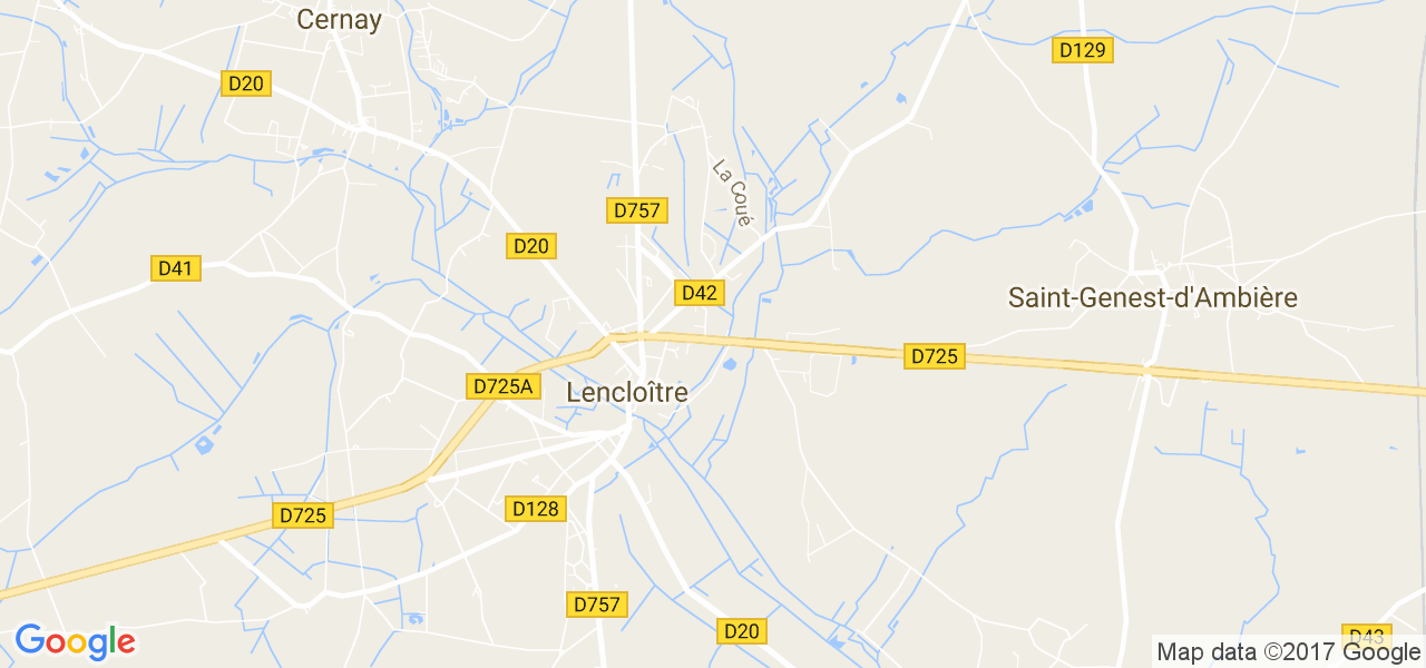 map de la ville de Lencloître