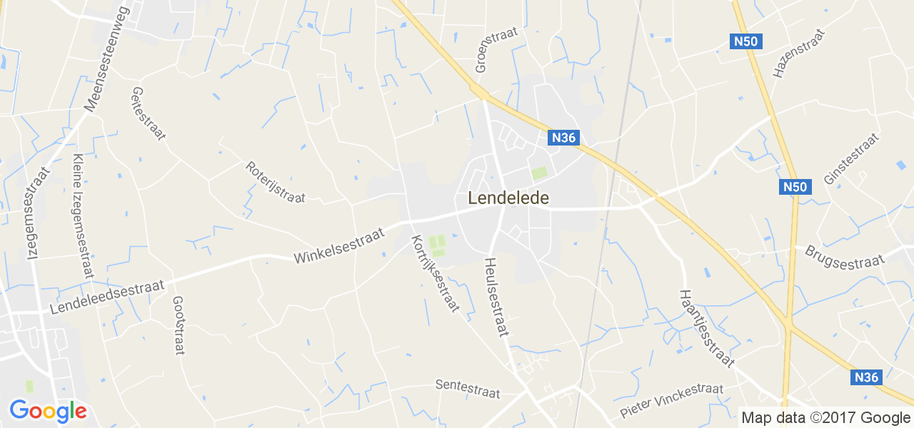 map de la ville de Lendelede