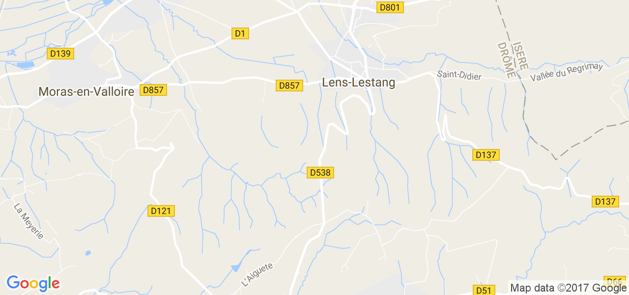 map de la ville de Lens-Lestang