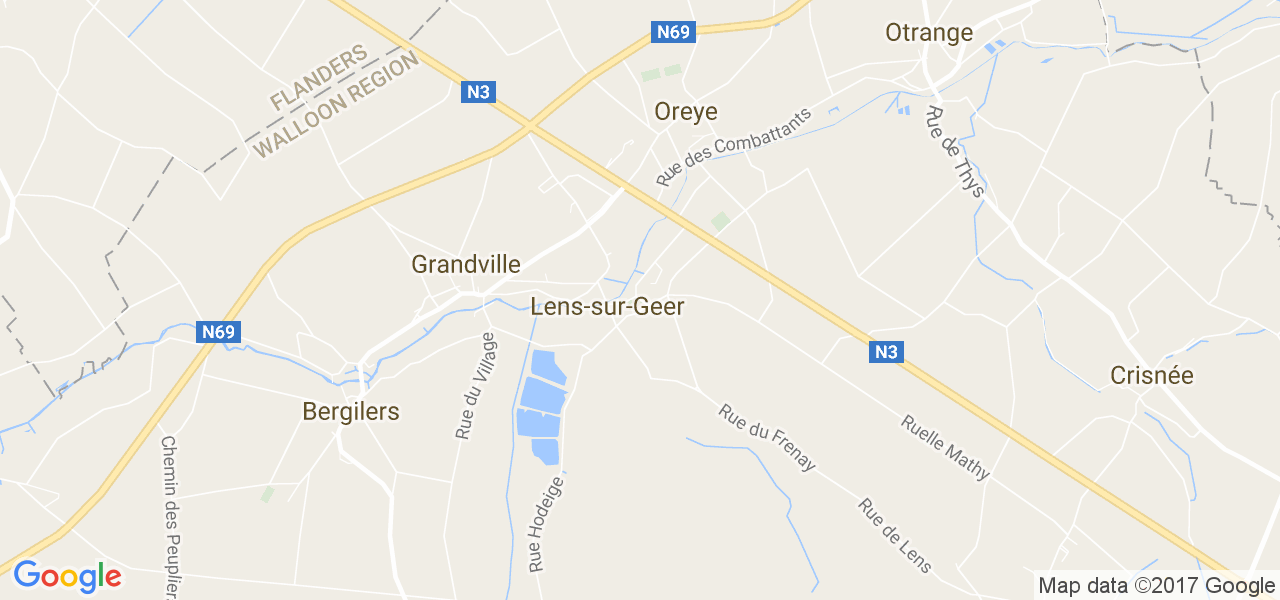 map de la ville de Lens-Sur-Geer