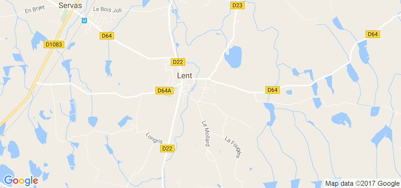 map de la ville de Lent