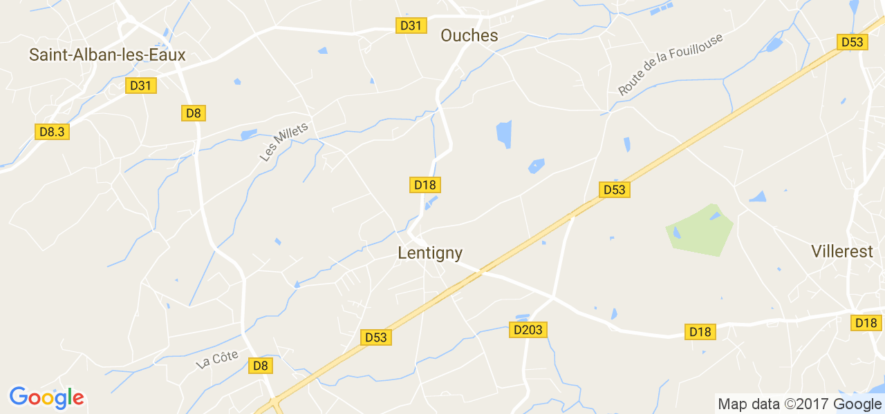 map de la ville de Lentigny