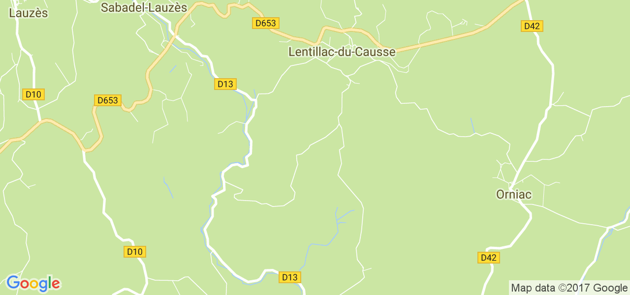 map de la ville de Lentillac-du-Causse