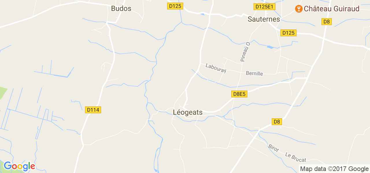 map de la ville de Léogeats