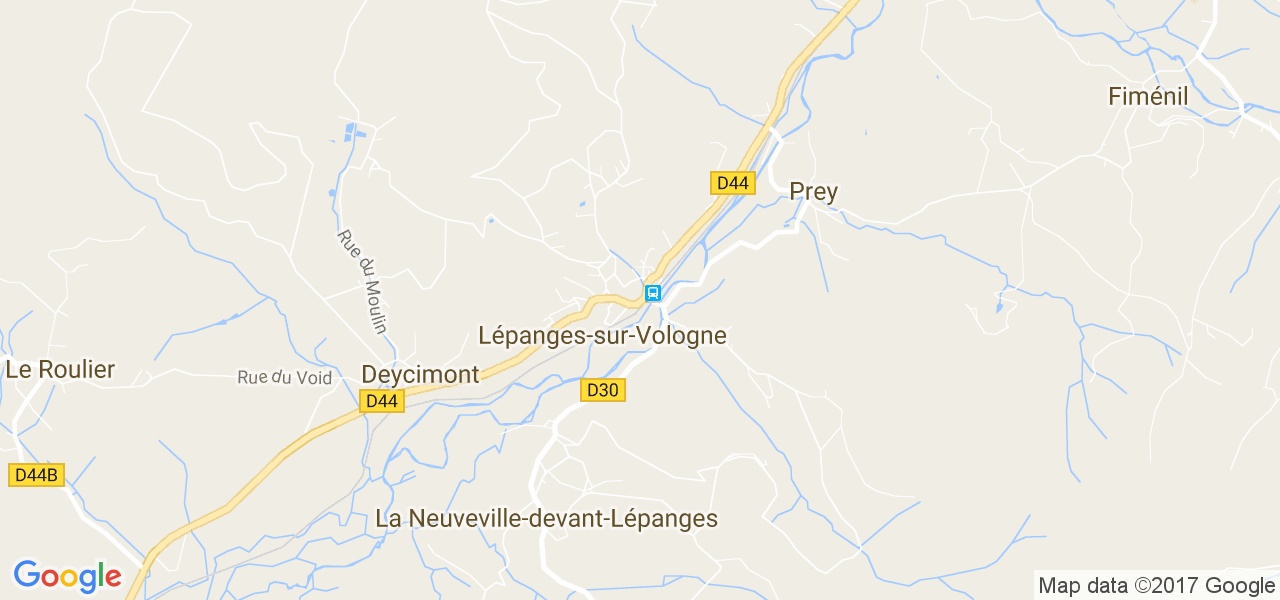 map de la ville de Lépanges-sur-Vologne