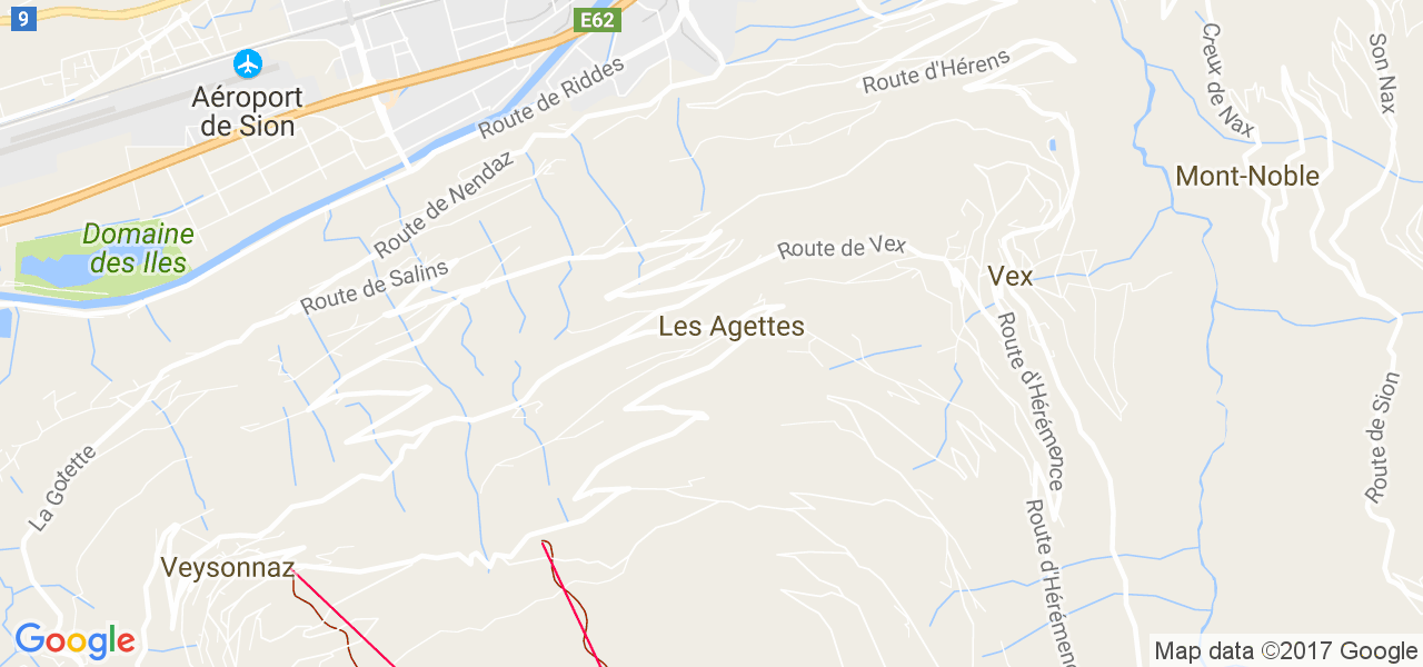 map de la ville de Les Agettes