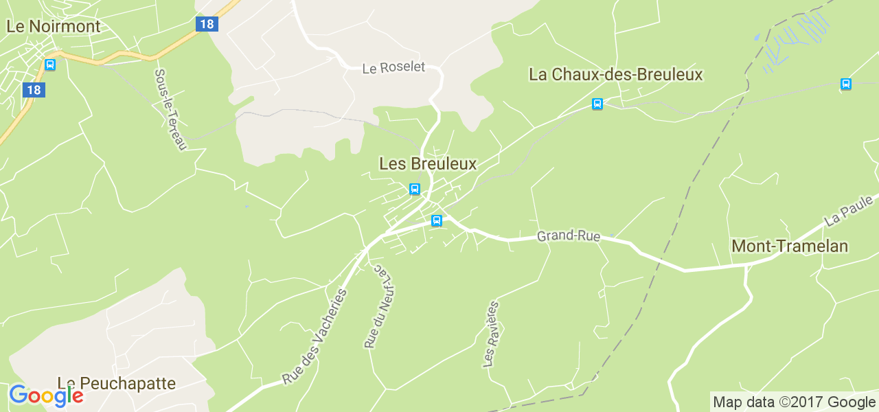 map de la ville de Les Breuleux