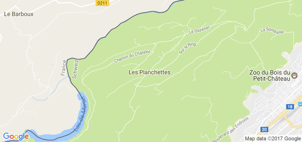 map de la ville de Les Planchettes