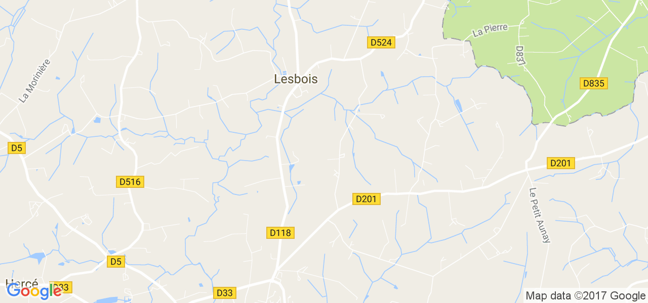 map de la ville de Lesbois