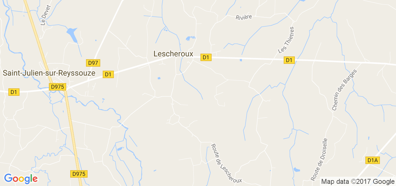 map de la ville de Lescheroux