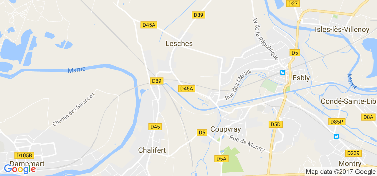 map de la ville de Lesches