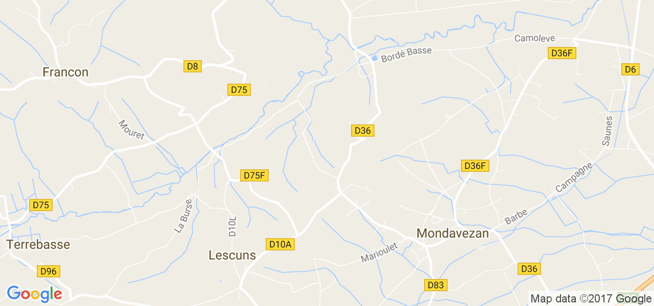 map de la ville de Lescuns