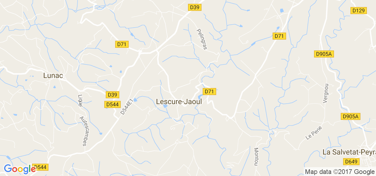 map de la ville de Lescure-Jaoul