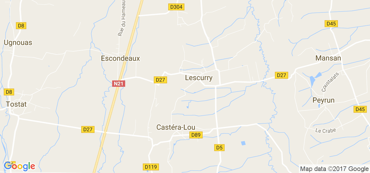 map de la ville de Lescurry