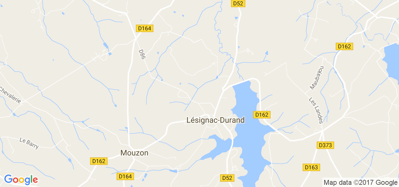 map de la ville de Lésignac-Durand