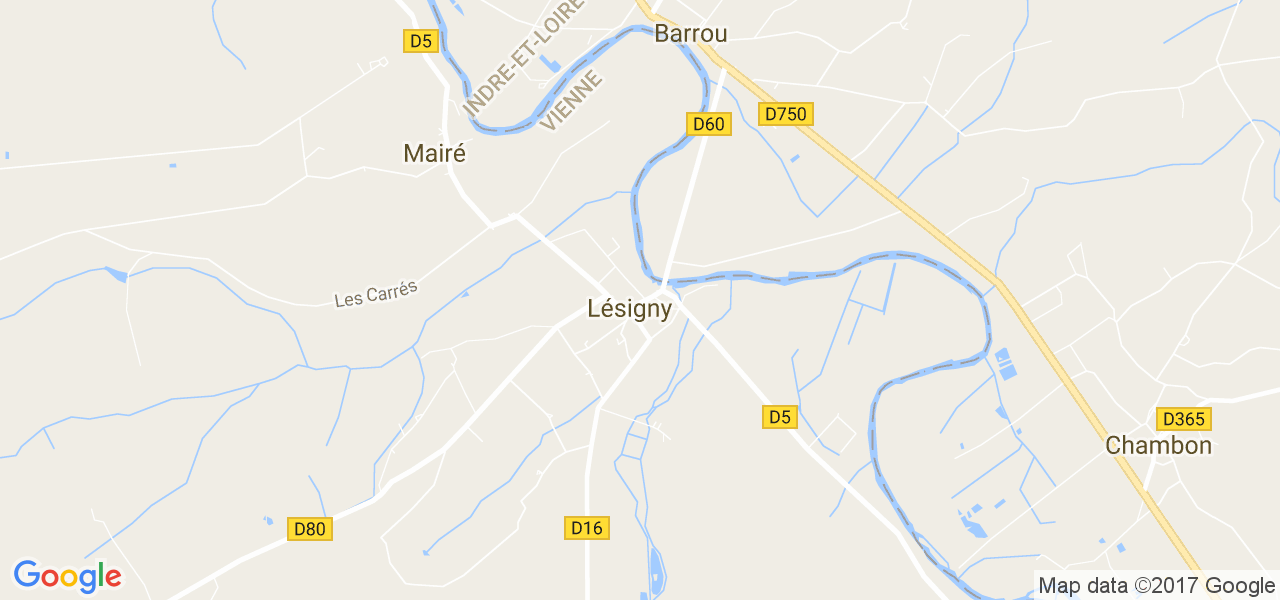 map de la ville de Lésigny