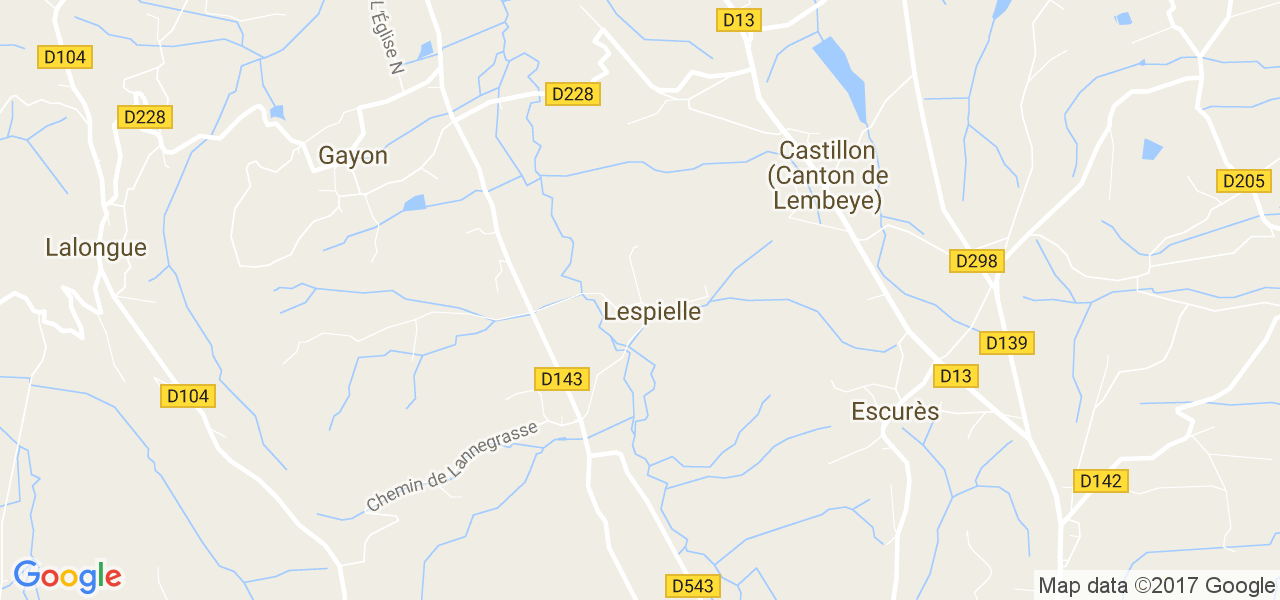 map de la ville de Lespielle