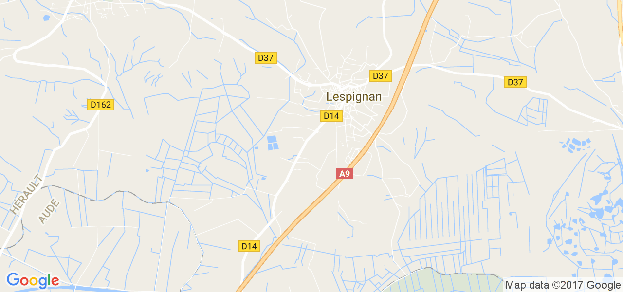 map de la ville de Lespignan