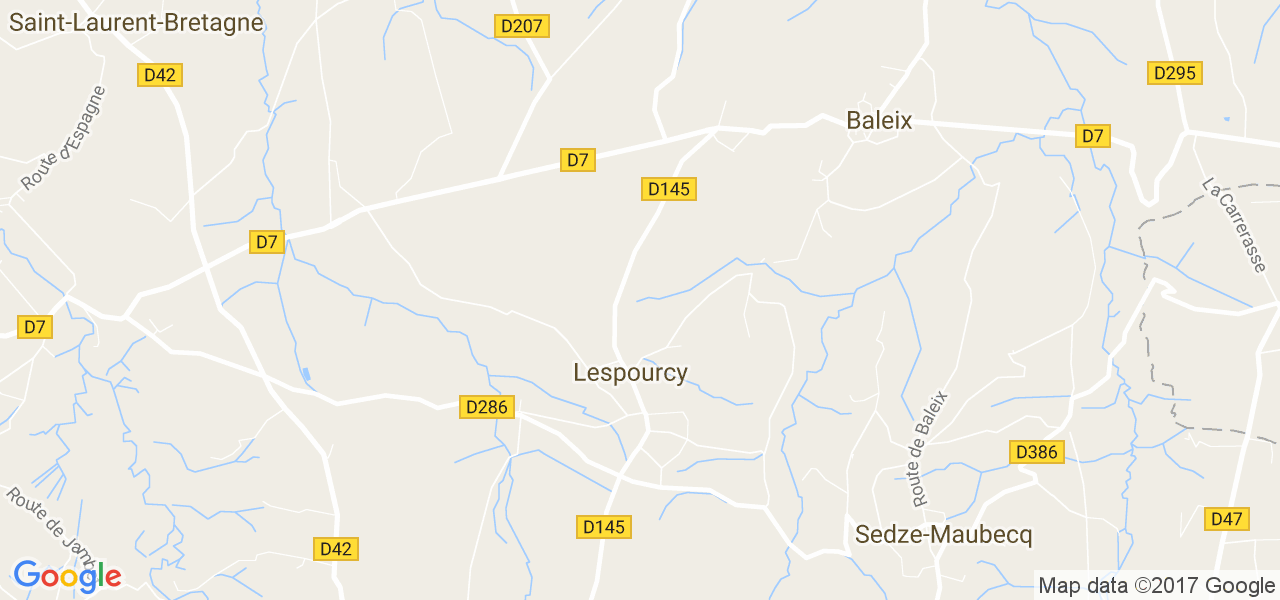 map de la ville de Lespourcy