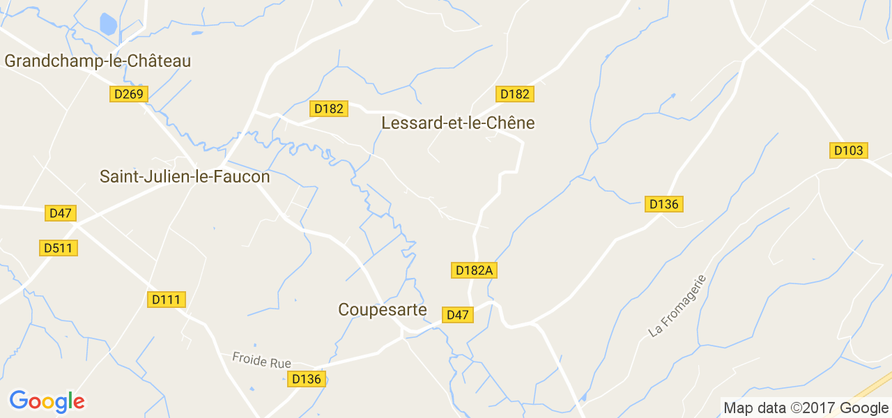 map de la ville de Lessard-et-le-Chêne