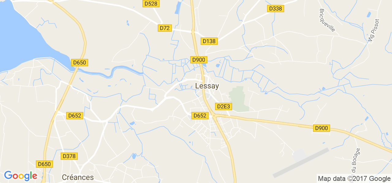 map de la ville de Lessay