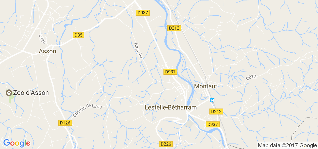 map de la ville de Lestelle-Bétharram