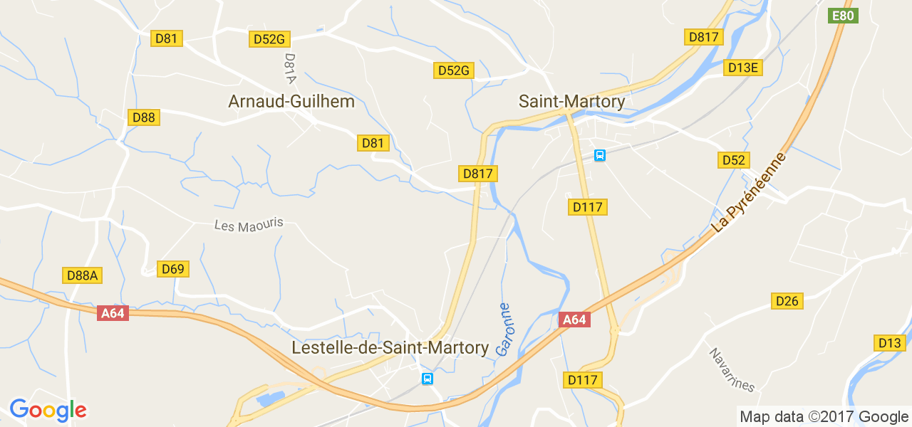 map de la ville de Lestelle-de-Saint-Martory