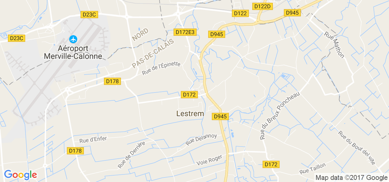 map de la ville de Lestrem