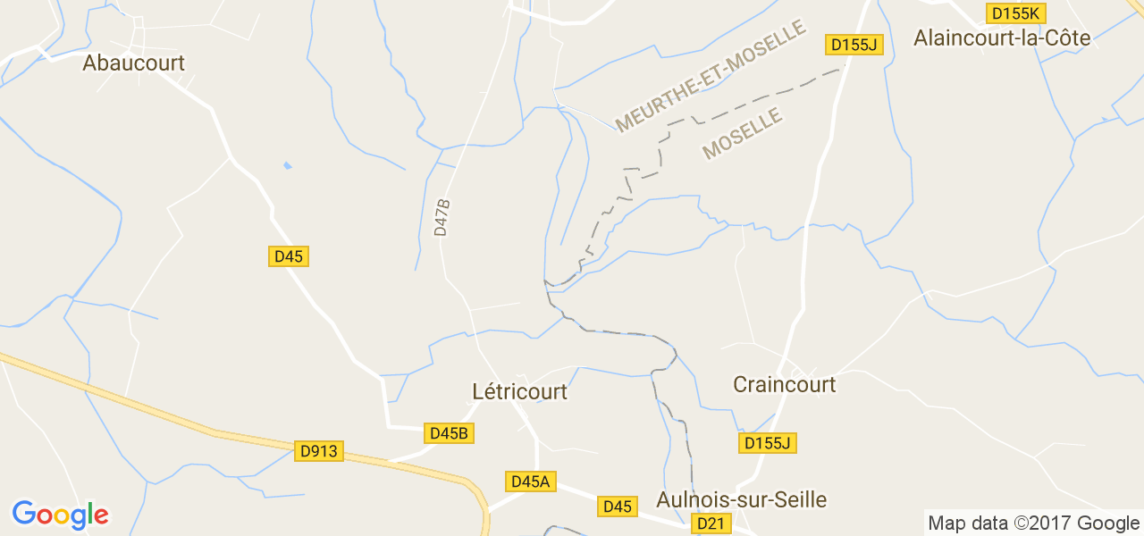 map de la ville de Létricourt