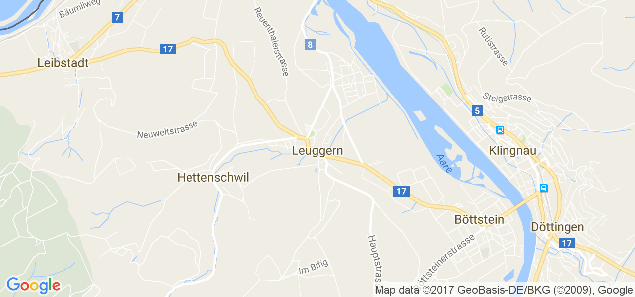 map de la ville de Leuggern