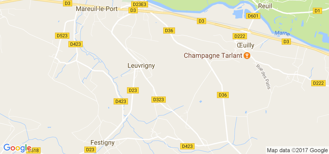 map de la ville de Leuvrigny