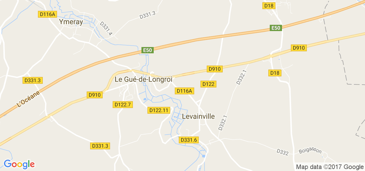 map de la ville de Levainville