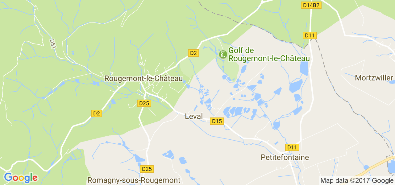 map de la ville de Leval