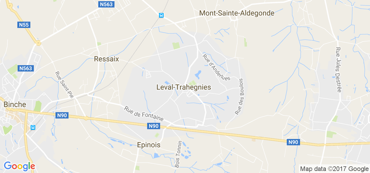 map de la ville de Leval-Trahegnies