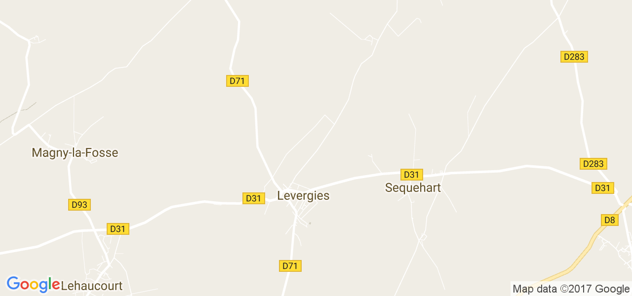 map de la ville de Levergies