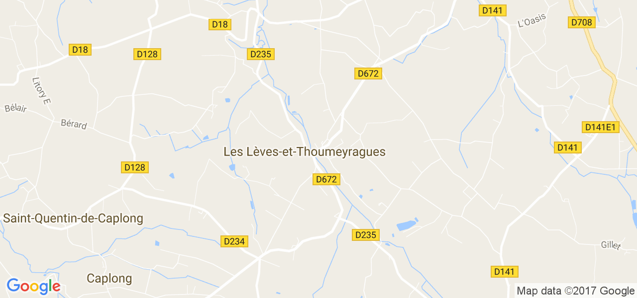 map de la ville de Lèves-et-Thoumeyragues