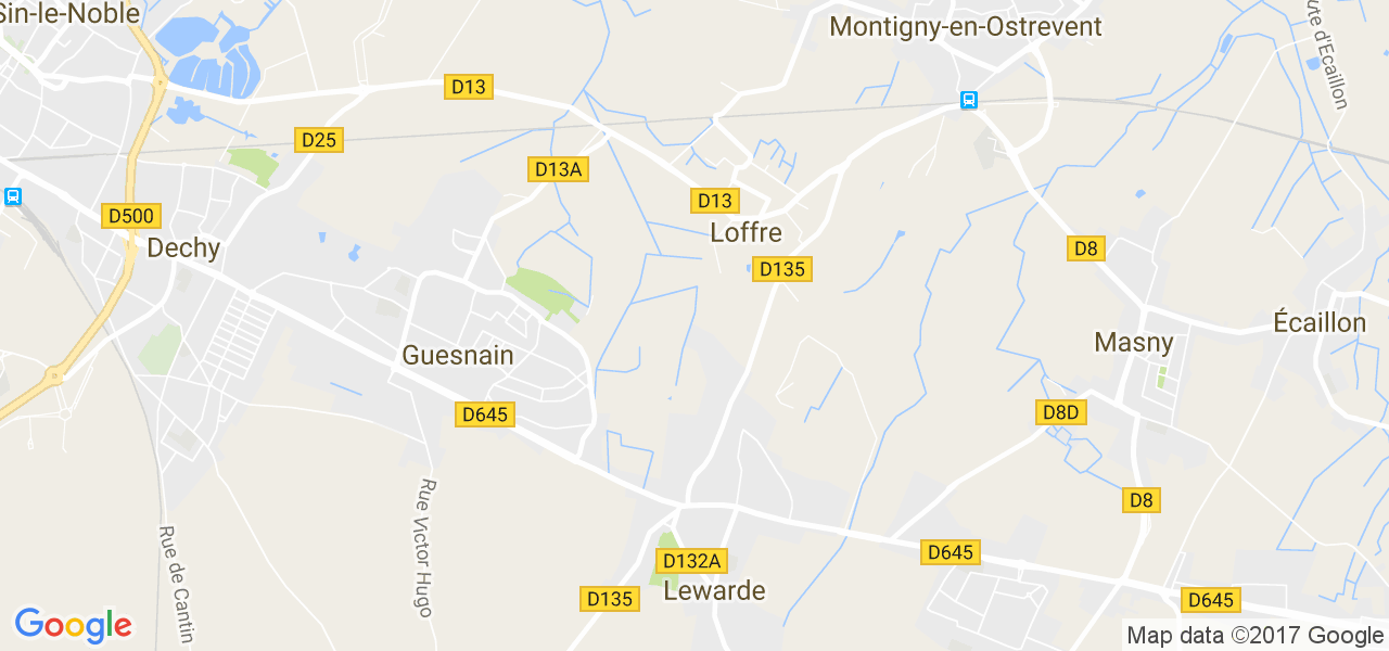 map de la ville de Lewarde