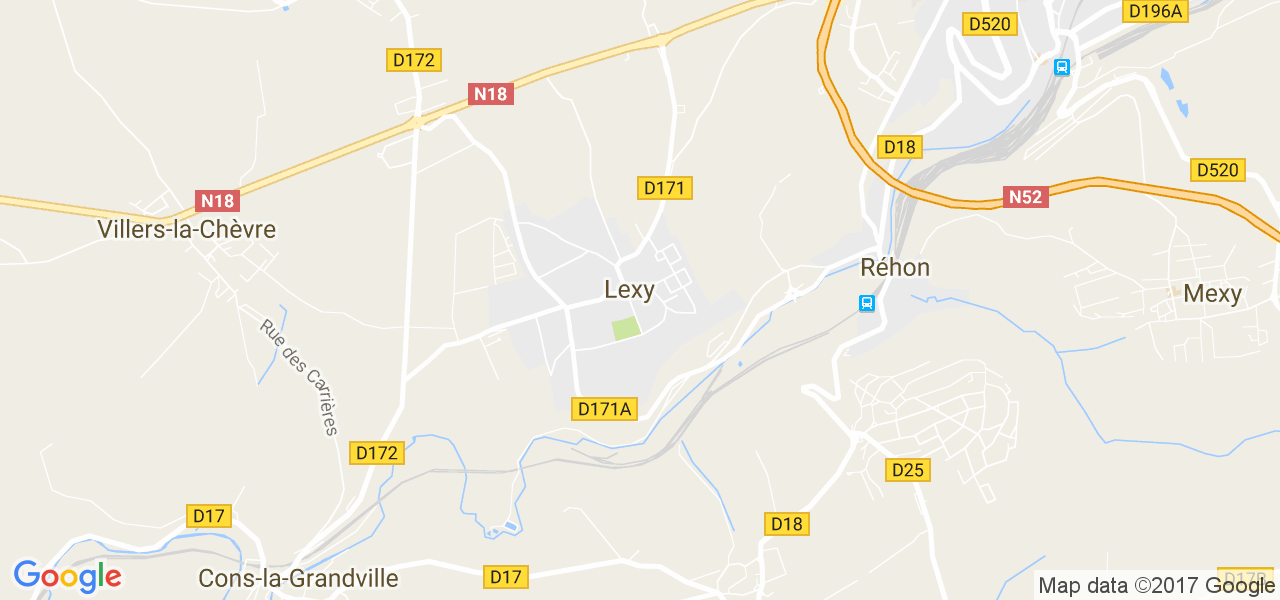 map de la ville de Lexy